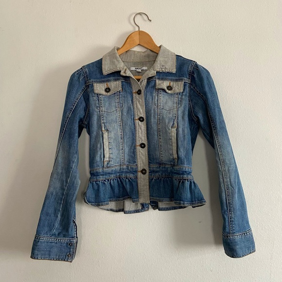 Dkny Other - DKNY ruffle denim jacket